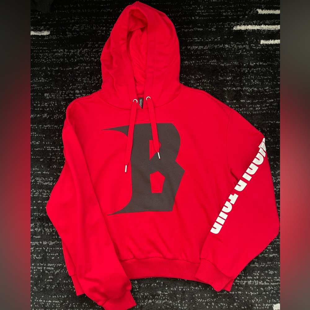 H&M - Bright Red Justin Bieber World Tour Merch Hoodie - Size L